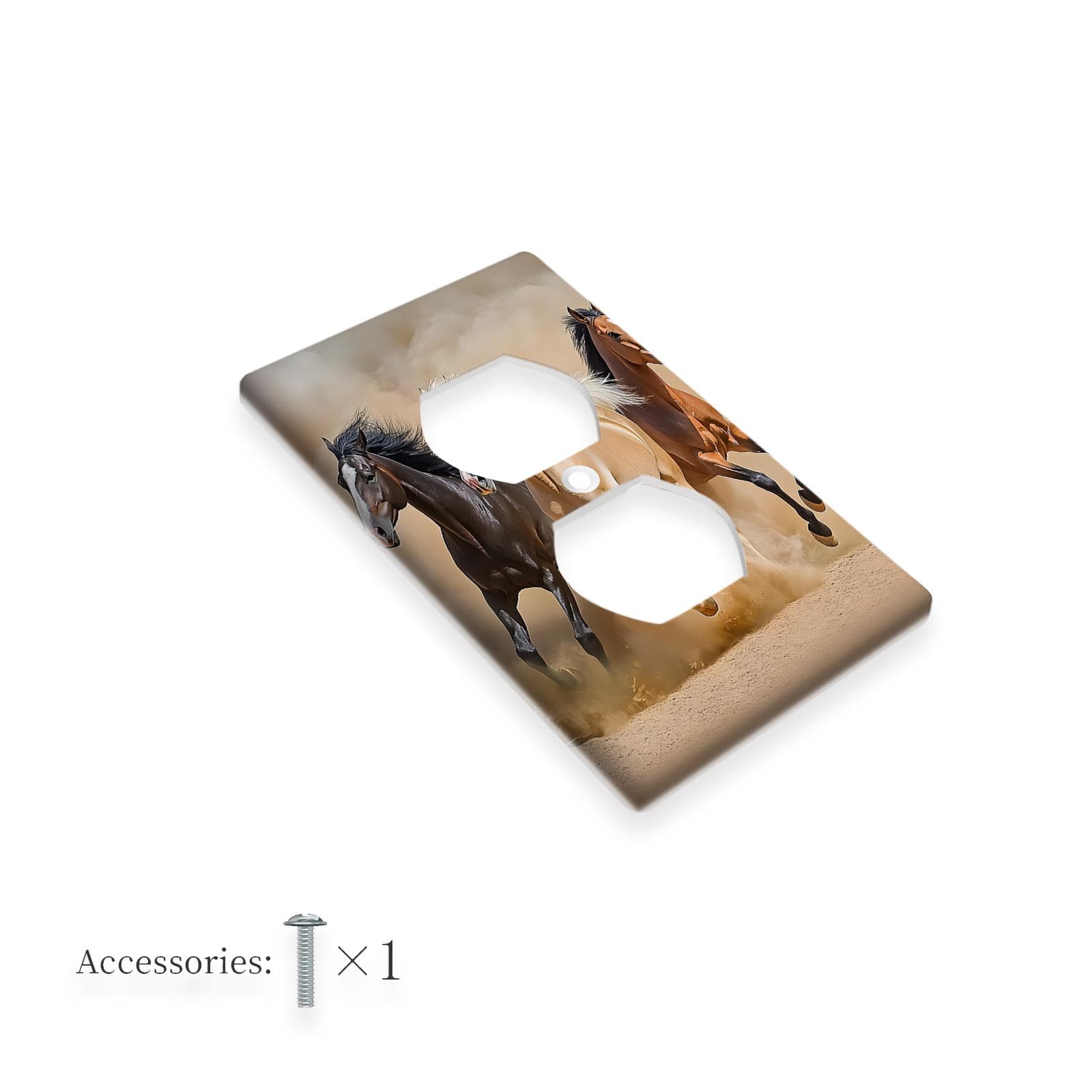 TEMU 1pc Decorative Horse Light For Switch Cover, 1-gang/2-gang Wall Plate, Novelty , No Wiring Needed, For Switch Wallplate Cover