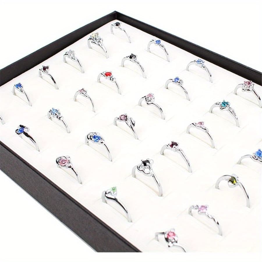 TEMU Woman Wholesale Lots 30pcs Assorted Silver Plated Ring