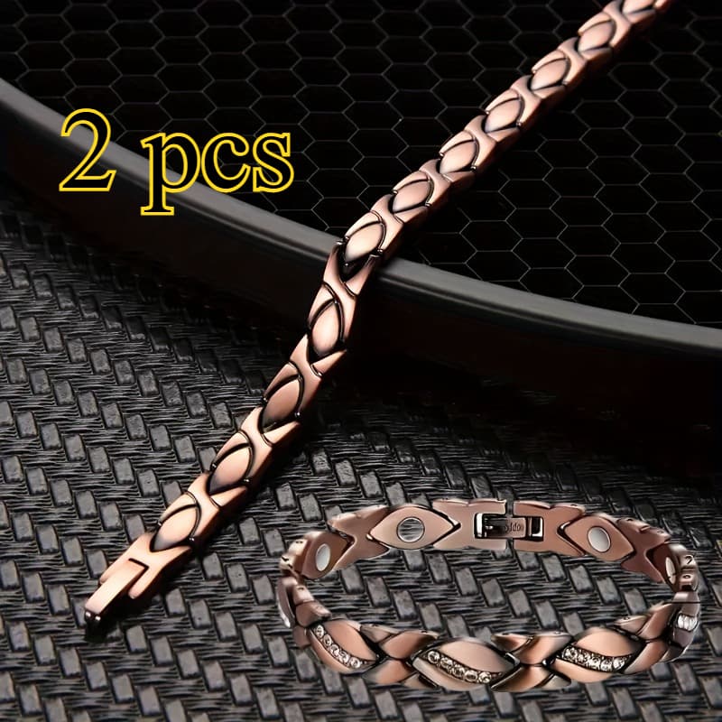 TEMU 2pcs Pure Copper Women's Bracelet, Super 's Bracelet, Christmas Jewelry Gift.