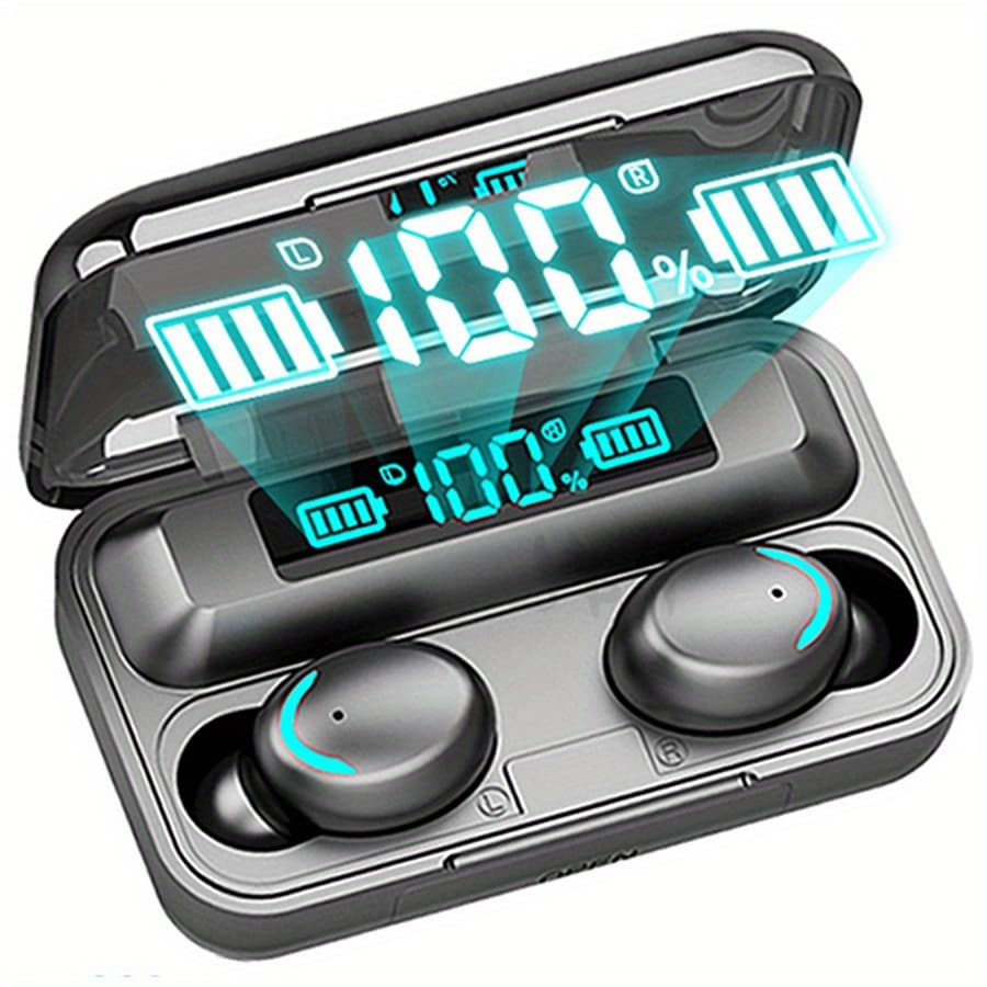 TEMU Headphones, Sport Headset, Touch Control In Ear Earphones With Led Display Charging Bin, Wireless 5.4, Designed For Exercise/sports/outdoors