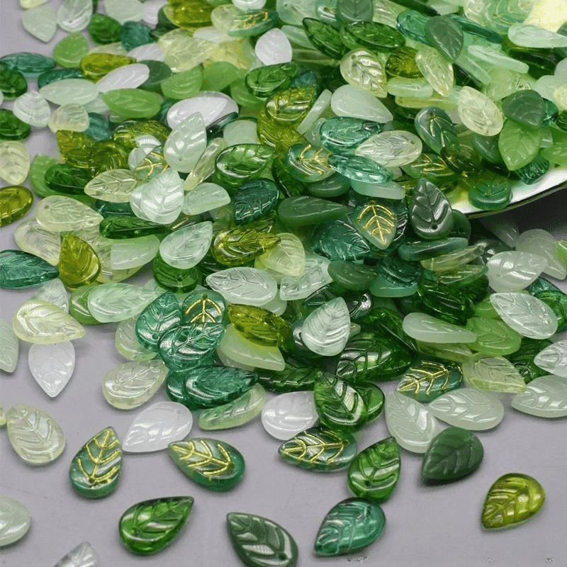 TEMU 40pcs/lot Green Leaves Charms Pendants For Jewelry Making Diy Earrings Necklace Bracelet Accessories