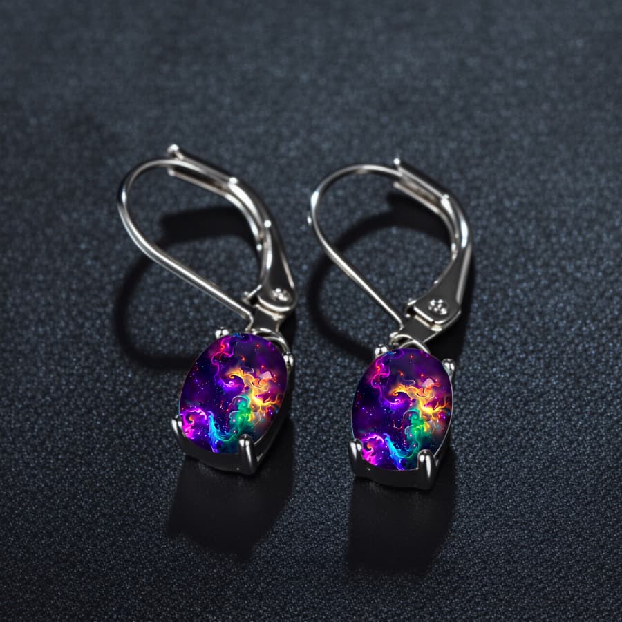 TEMU -themed Earrings Featuring Nebula And Designs, Perfect For Space Enthusiasts. Abstract Jewelry Pieces Make Unique Gifts For Christmas, Valentine's Day, Or Any Occasion