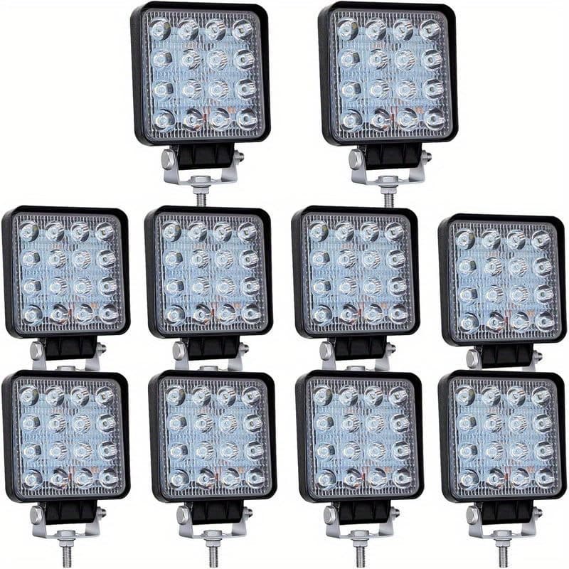TEMU 10pcs 4inch Led Work Lights Universal For Car, Truck, Atv, Suv Off Road -