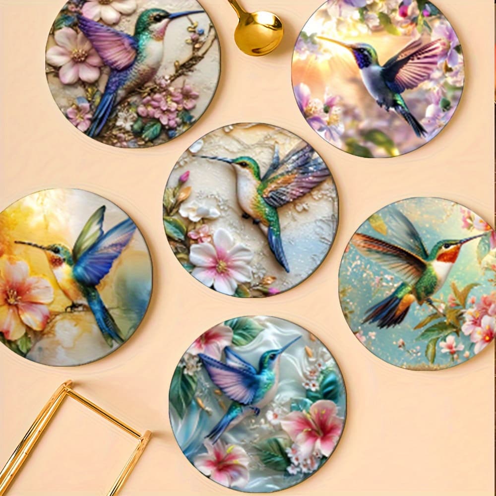 TEMU 6pcs Flying Bird Wooden Coasters, Wooden Coasters, Essential For Holidays , Suitable For Bars, Companies, Homes, And Occasions