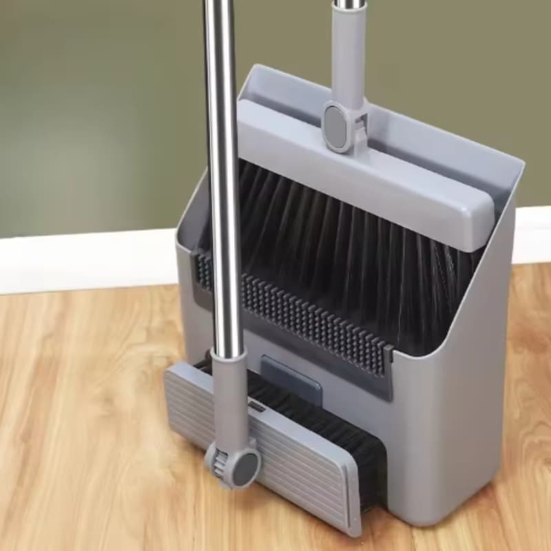 TEMU 3pcs/set Broom And Dustpan Set Combination Long Handle 180° Rotating Floor Broom Squeegee Dustpan Set Portable Squeegee Broom