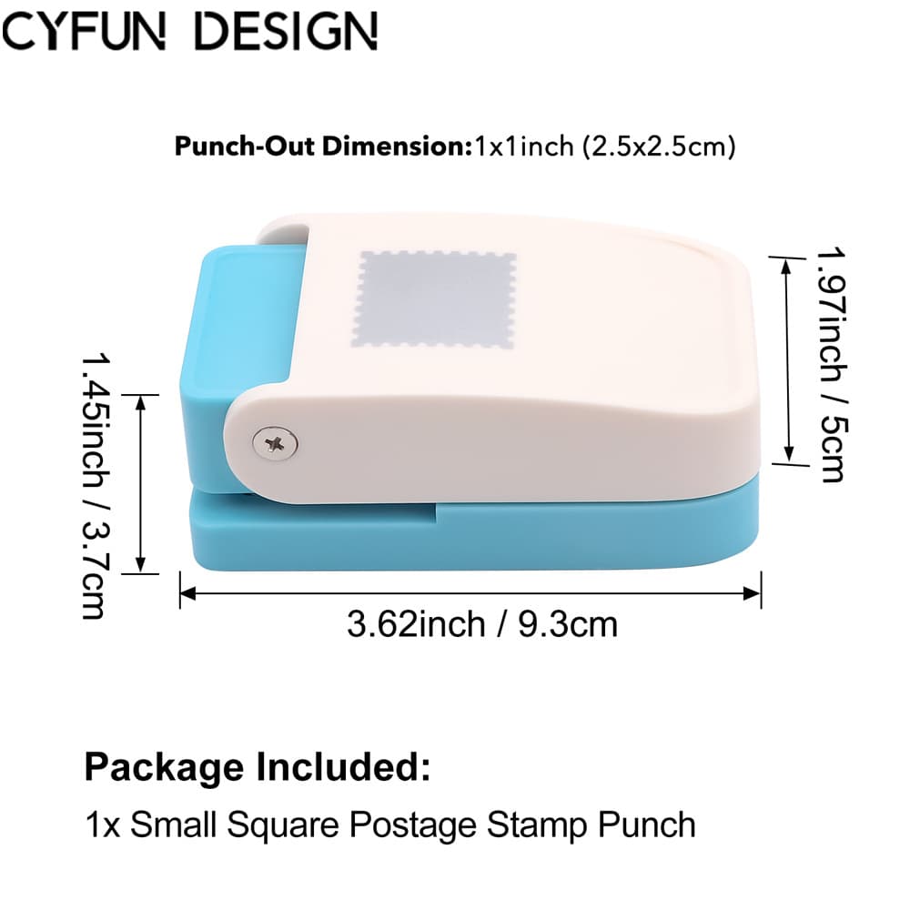 TEMU Design 1inch Square Punch | Lever Punch For Paper Crafting Scrapbooking, Plastic, Mixed Color