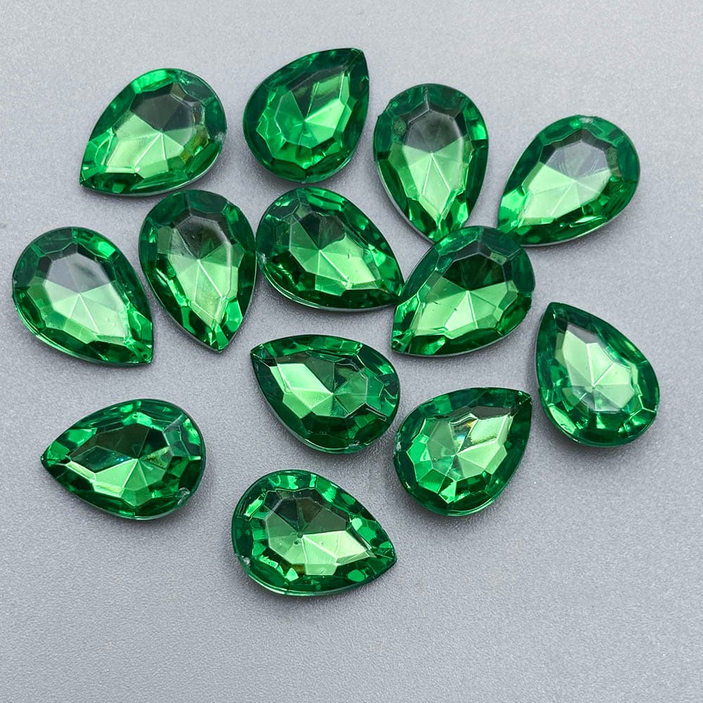 TEMU 60pcs Colorful Pointed Bottom Teardrop .0cm/0.39in X 1.4cm/0.55in Non-porous Acrylic Rhinestones Handmade Clothing Additions Paste Additions Random Color