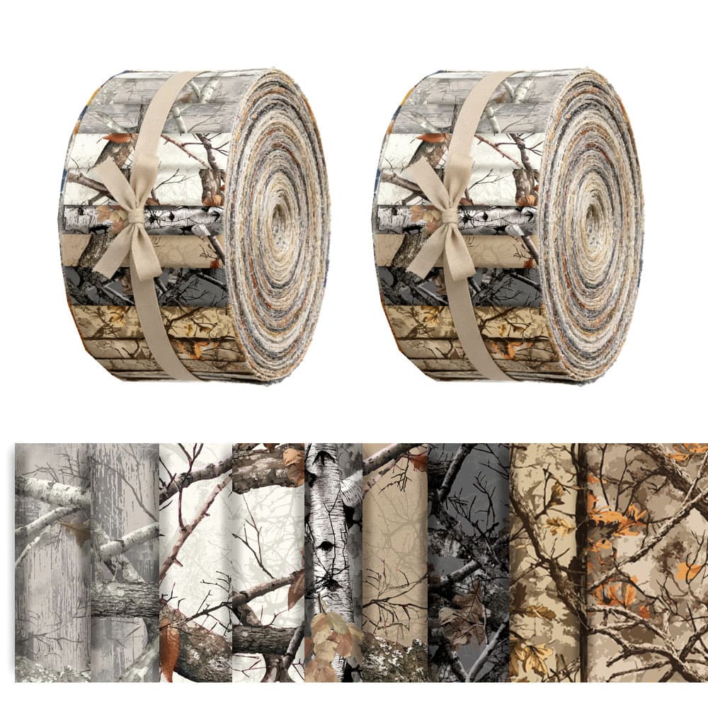 TEMU 40pcs (6.5cm/50cm) Forest Camouflage Themed Printed Fabric, Multi Pattern Fabric, Fabric For Handmade Projects - Used For , Cutting Diy, Handmade , Gift Packaging.