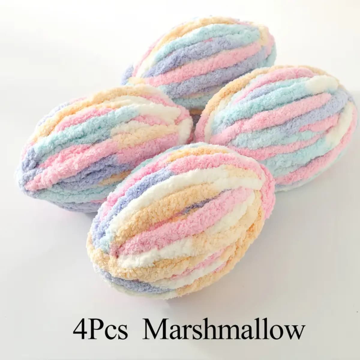 TEMU 4-pack Chunky Chenille Knitting Yarn - Soft Textured Thick Yarn Suitable For Blankets, Scarves, Hats, Cat Beds - Durable Chunky Yarn For Quick Knitting Projects, For All Skill Levels & Ages