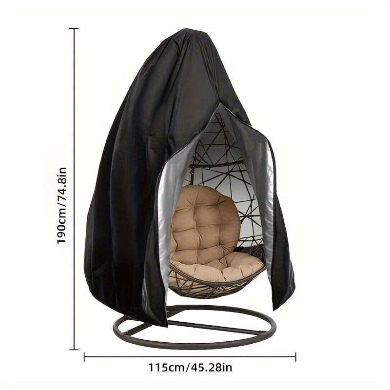 TEMU 1pc, Heavy-duty Oxford Cloth, Garden Furniture Cover, Egg Chair Cover With Zipper/no Zipper Optional, Suitable For Egg-shaped Hammock Swing, Outdoor Multi-scene Protection