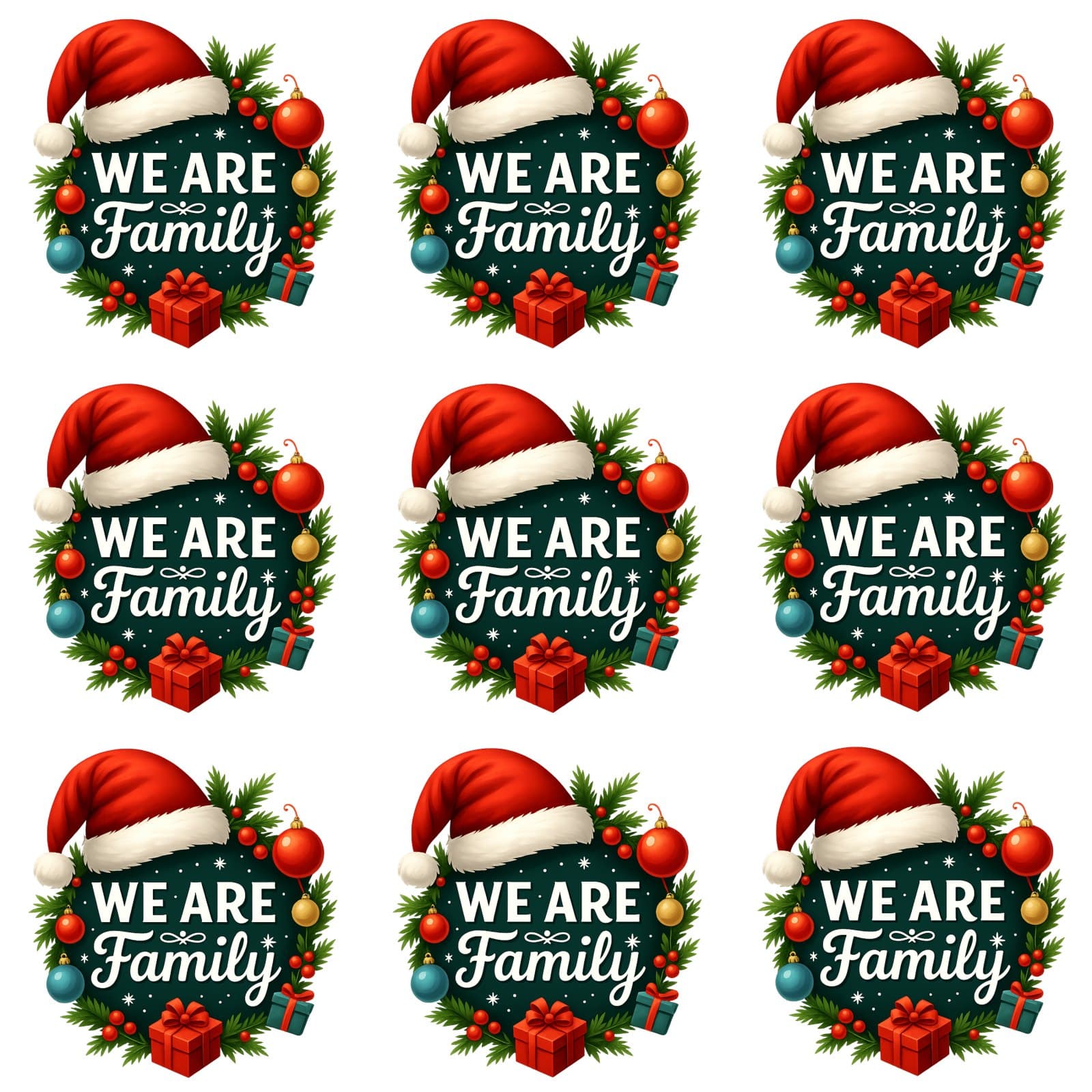 TEMU 9pcs Diy Patches - Christmas Family Names Letters (a-z) Heat Transfer Stickers With Santa Hats, Holly & Bells For T-shirts, Jeans, Hats, Pillows - Washable Plastic Fabric Patches For & S, Ideal