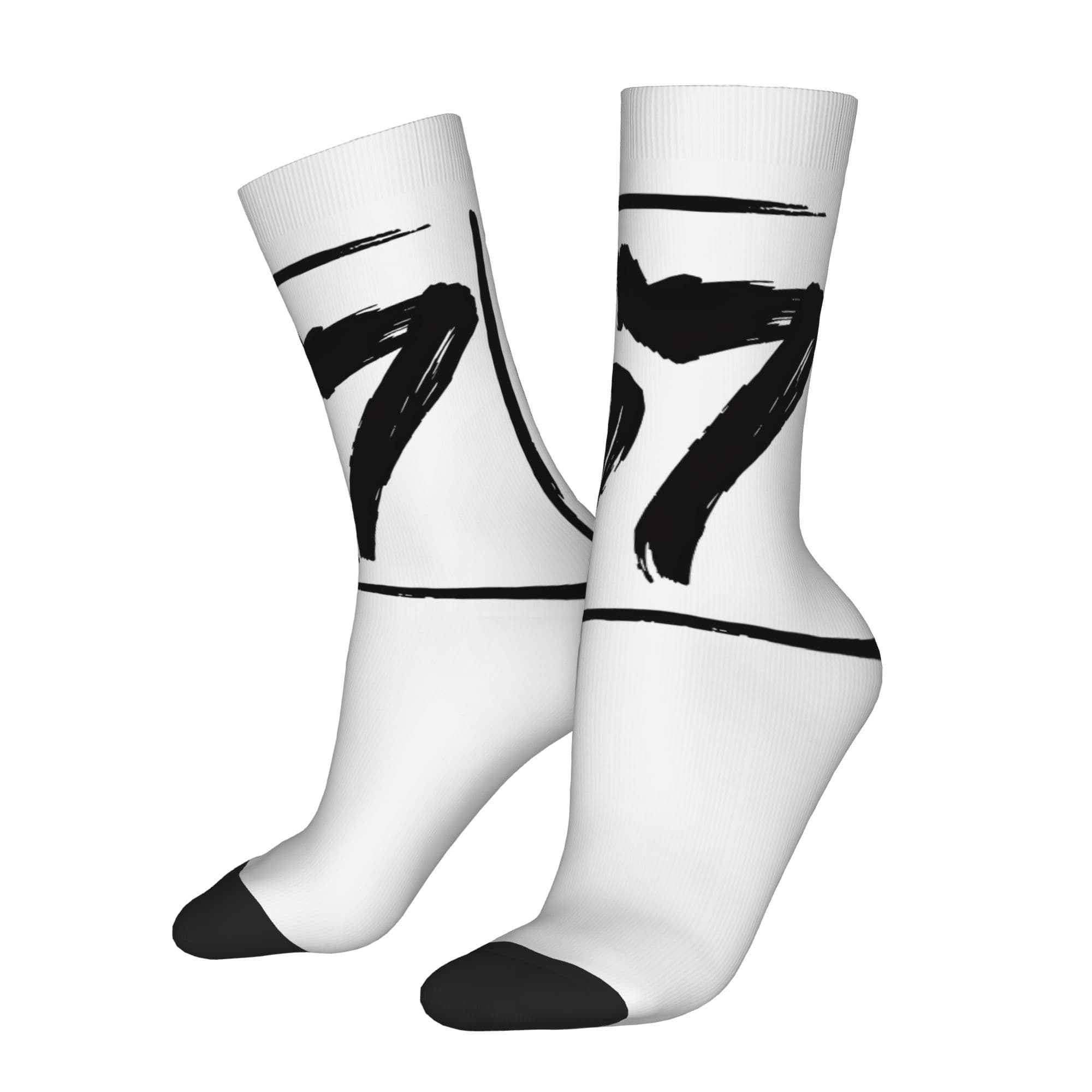 TEMU 1 Pair Funny Meme Number 67 Socks - Random Novelty Print Harajuku Hip Hop Socks With 67 Pattern For Humor & Casual Wear - Meme Lovers Gift
