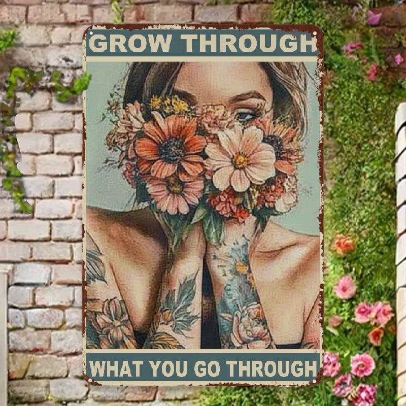 TEMU Interesting Retro Iron Plaque, " What Through", Perfect For Dining Room, Study Or Patio Decoration, Great For Room Decoration, Holiday Gifts