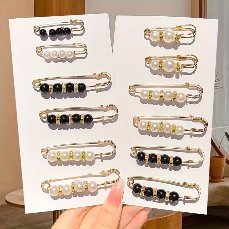 TEMU 10/12pcs Women's Brooch Clothes Clip Brooch Shawl Pin Multifunctional Scarf Waist
