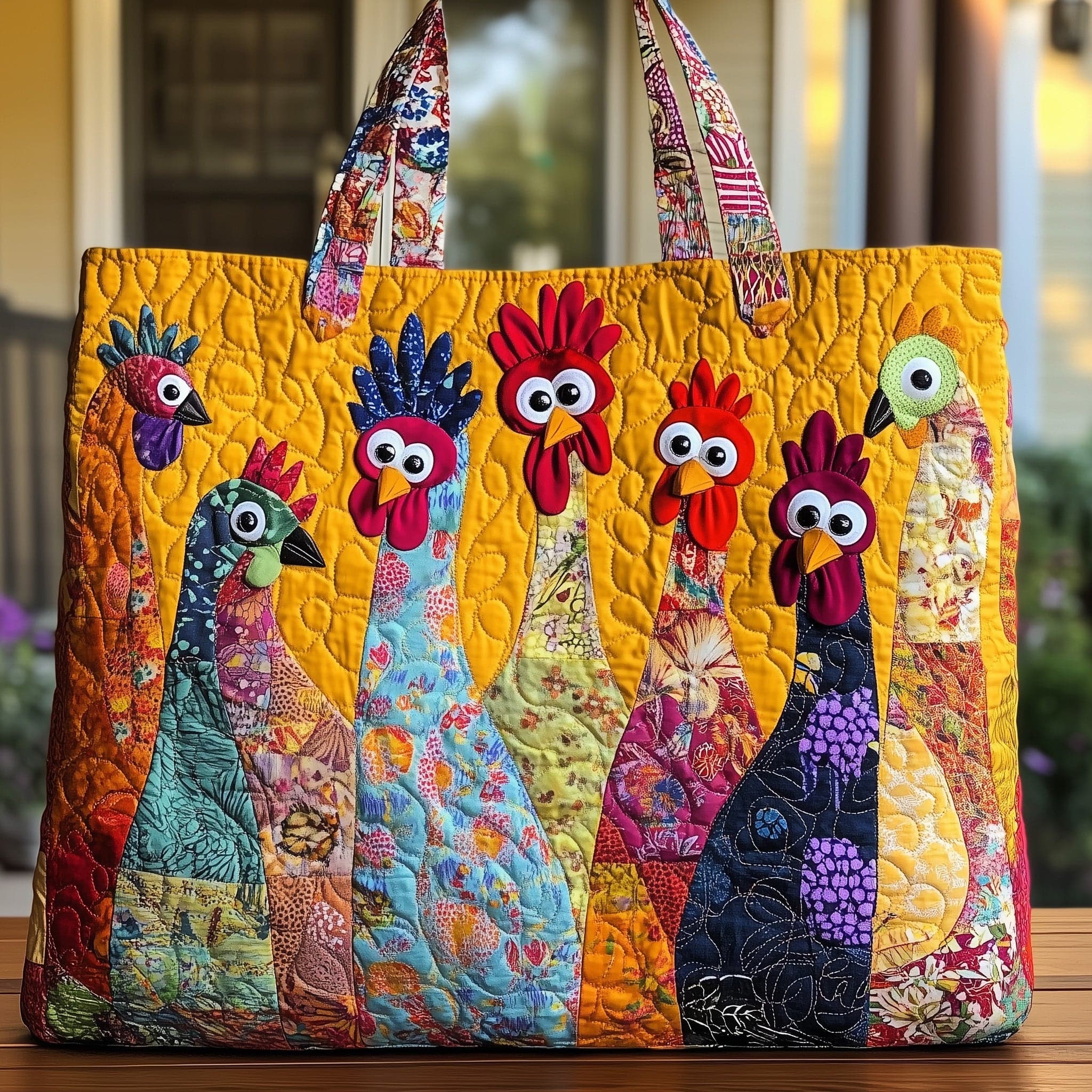 TEMU Large Capacity Multifunctional Tote Bag Unique Chicken Animal Pattern Print Unisex Casual Shoulder Bag Machine Washable Reusable For Daily Shopping Travel Books Laptop Storage Women Men Handbag