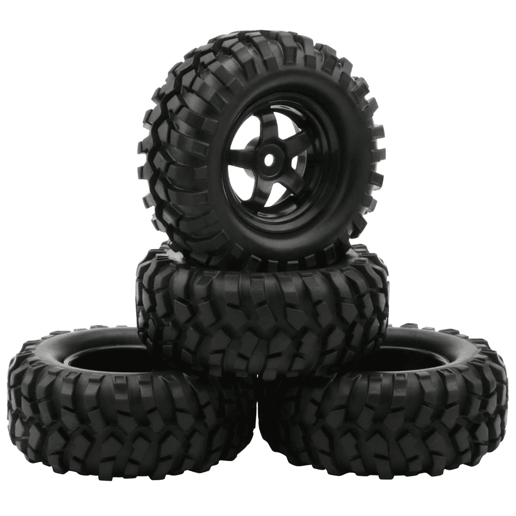 TEMU 4x 1:10 Rc Off-road Car Wheel Tires 5 Spokes Wheel Rim 12 Mm Hex Rc Parts