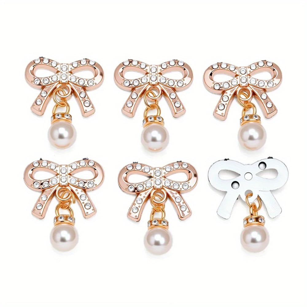 TEMU 10pcs Of 27×20mm Exquisite Bow-shaped Patches For Hair Accessories, Phone Case Decoration, Nail Art Charms, Clothing Embellishments, And Bead Sorting Accessories