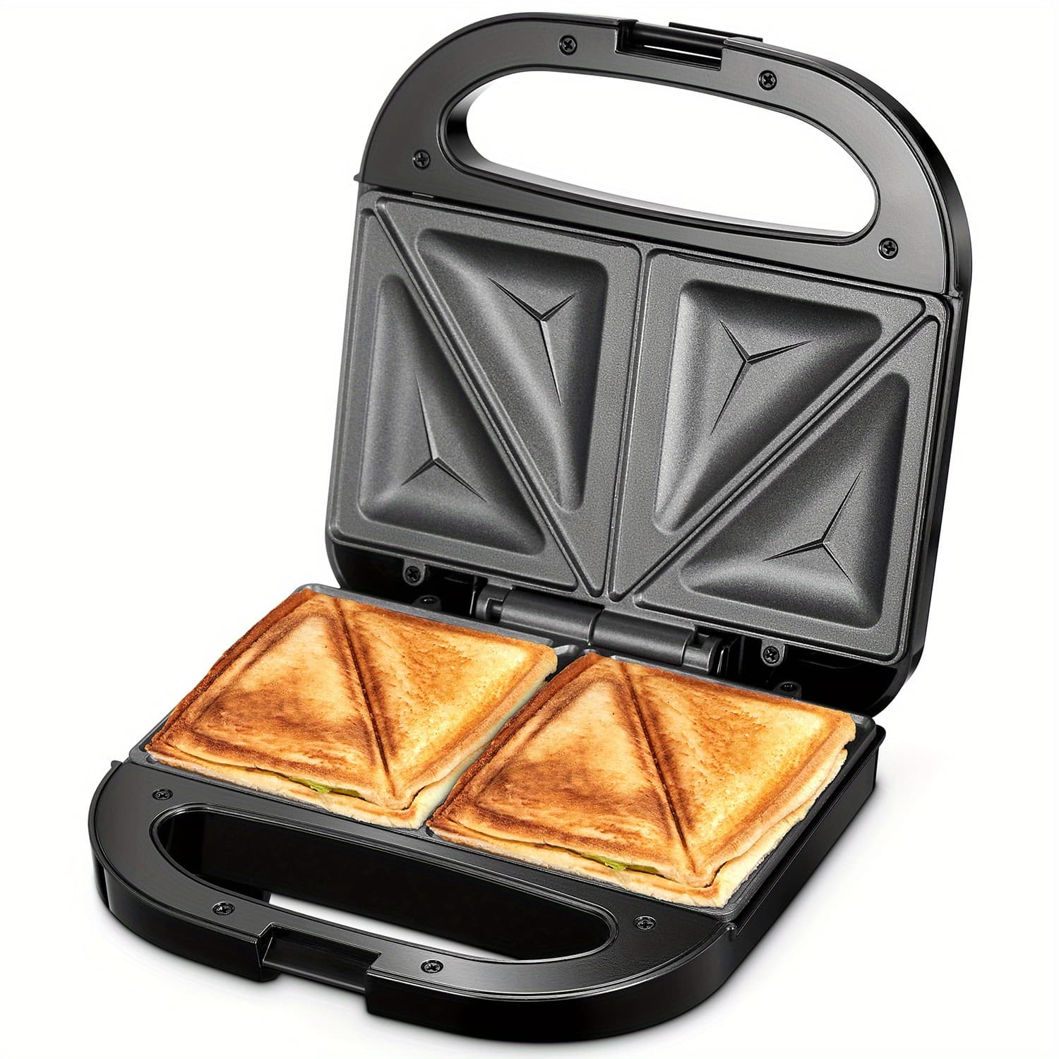 TEMU Sandwich Maker And , Coating For , -up, Built-in Indicator Lights, For Easy To Clean, Black
