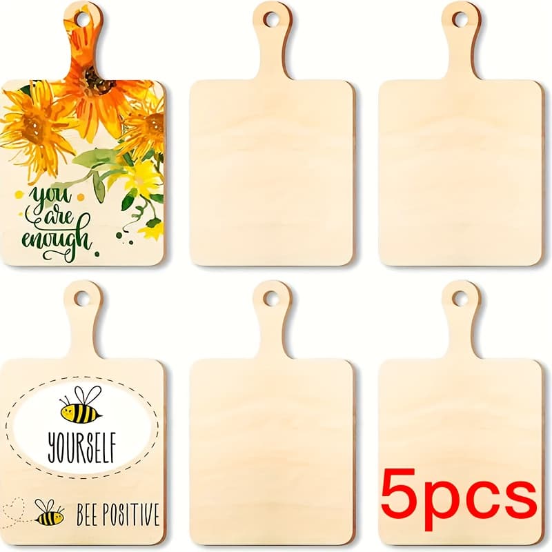 TEMU [2d Flat]home Dining Table Wooden Cutting Board With Handle Valentine's Day Wooden Cutting Board Small Rustic Home Kitchen Decorative Board[2d Flat]