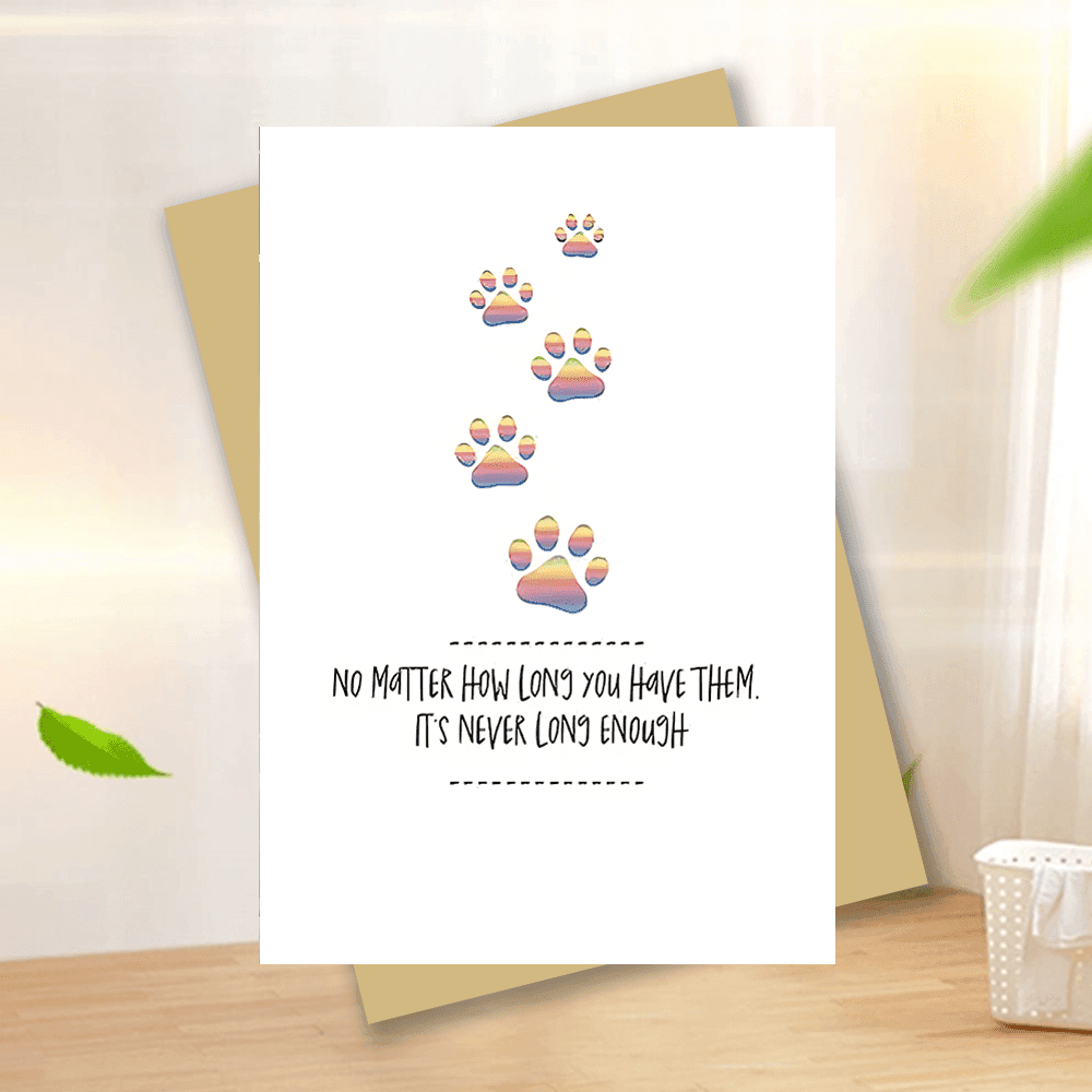 TEMU Pet Loss Sympathy Card With Envelope - Thoughtful Condolence & Bereavement Greeting, Memorial Remembrance For Anyone, , 6.3x4.33 Inches, Grief, Universal Paper