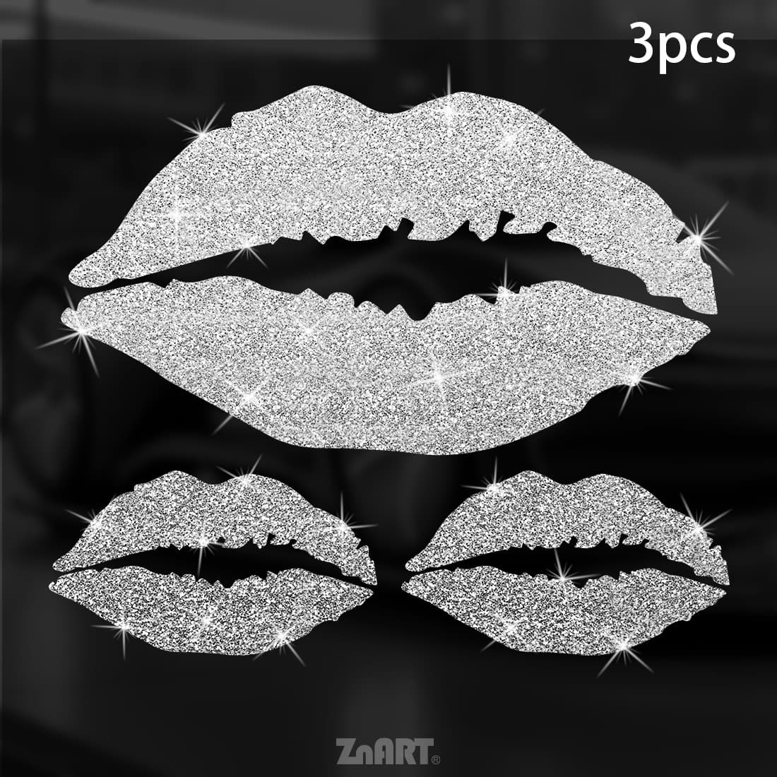 TEMU Set Of 3 Sparkling Self-adhesive Decals That Won't Leave Any Residue Removal, Perfect For Vehicles, Bikes, Skateboards, Laptops, And Mirrors! Let The Sparkle You!