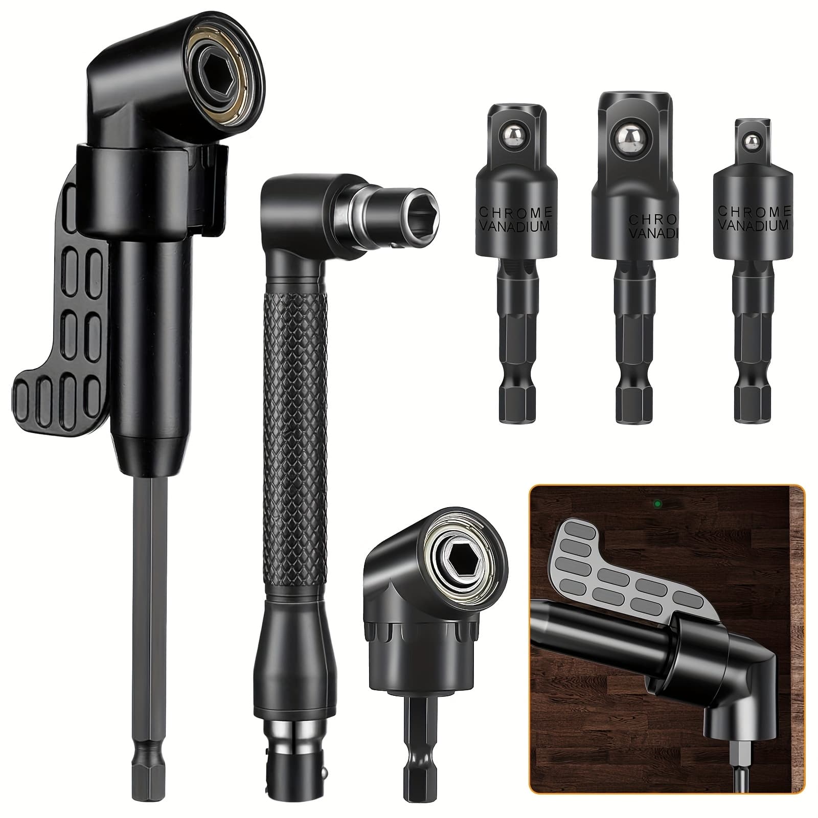 TEMU Set Of 6 Flexible Drill Bit Extension Rods With A 360° Rotating Hex Shank Adapter (1/4"/3/8"/1/2"), Ideal For Electric Drills, Tight Spaces, And Home Repairs, Perfect As A Gift For Men On