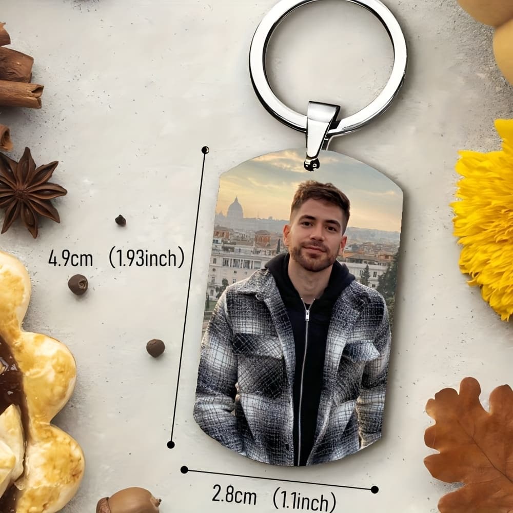 TEMU 2d Flat, 2d Flat Surface, 1 Customizable Photo Keychain, Pendant, Personalized Holiday Party Keepsake Gift, The For Your , Car Keychain Accessory, Boyfriend/girlfriend Or Pet , 2d Flat