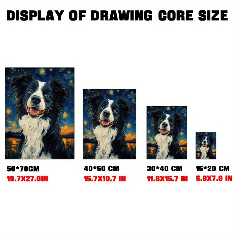TEMU 2d Flat, 1pc Pet Starry Custom Painting, Frameless Canvas Poster, 2d
