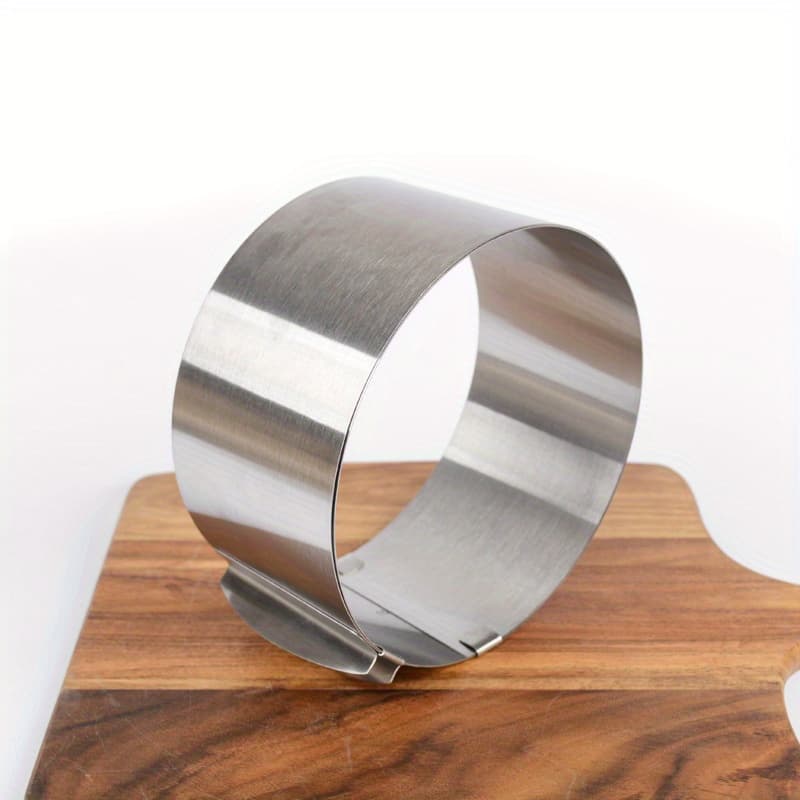 TEMU 1pc Stainless Steel Round Telescopic Mousse Ring, Cake Mold, 6-12 Inch Adjustable Cake Ring, Baking Tool