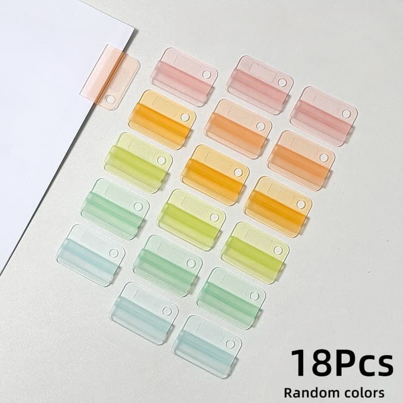 TEMU 18pcs Colored File Index Clips, Multi-functional Bookmark Clips, , Sealing& Binding File Sorting Clips, Reusable, Random Color