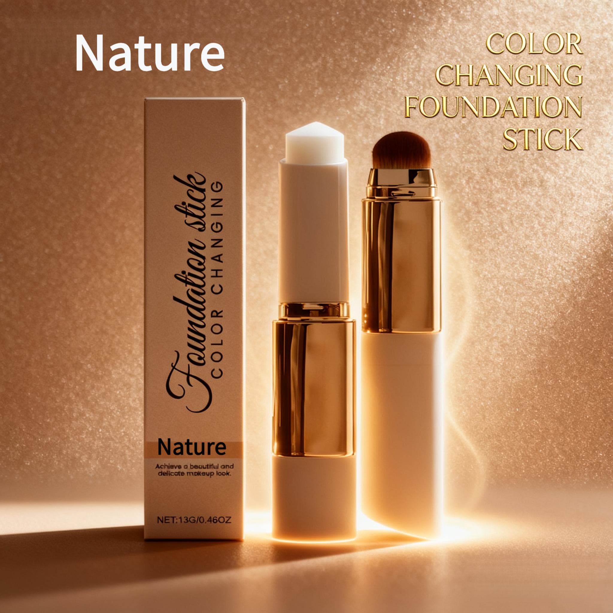 TEMU "" -one Color-changing Foundation Stick, , , Dark Brown. Light And Moisturizing, , Fits Makeup Well, Convenient And Compact, And Concealing At , High-end Christmas Gift