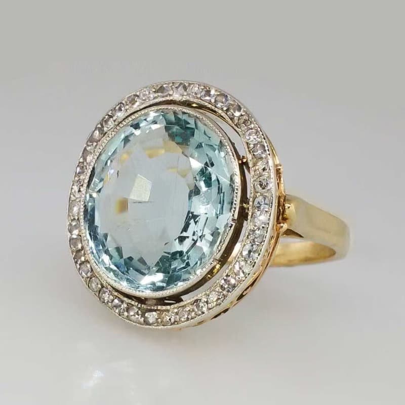 TEMU Luxury Inlay Oval Zirconia Engagement Ring For Women Wedding Engagement Party Holiday Daily Wear Vintage Jewelry Gift