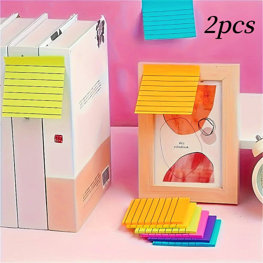 TEMU 200-sheet Large-sized Self-adhesive Notepad | Grid Pattern, Suitable For Students And Offices, In , Reusable