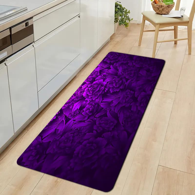TEMU 1pc, Floral Kitchen Mat, Suitable For Home Decor, Living Room, Porch And Balcony, Kitchen Mat, Outdoor Rug, Door Mat, Bathroom Mat, Pet Feeding Mat, Holiday Decorations