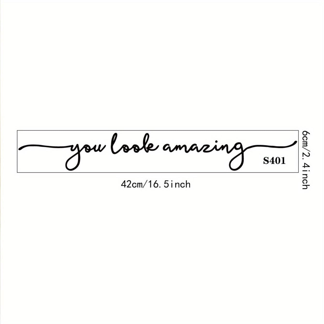 TEMU Vinyl Lettering Mirror Decals For Bathrooms, Bedrooms, Living Rooms, And Black Wall Decals For Self-adhesive Home Decals