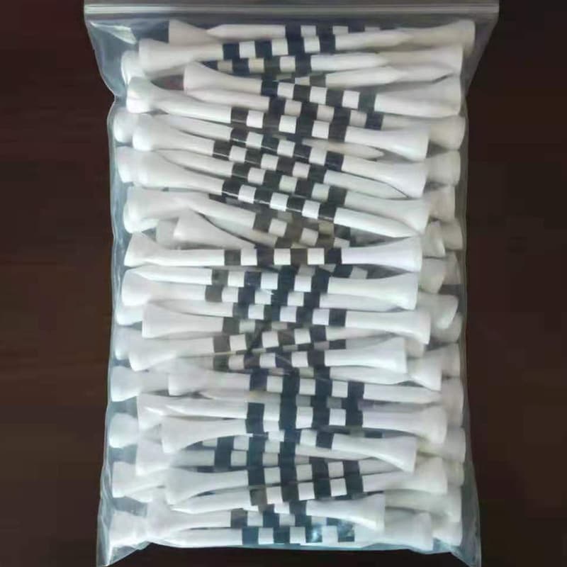 TEMU A Set Of High-quality Bamboo Golf Tees - 2.74 Inches Long, Durable And Flexible, White With Black Stripes - Suitable For Practice And Competition Use, Golf Accessory Tees - 1 Set