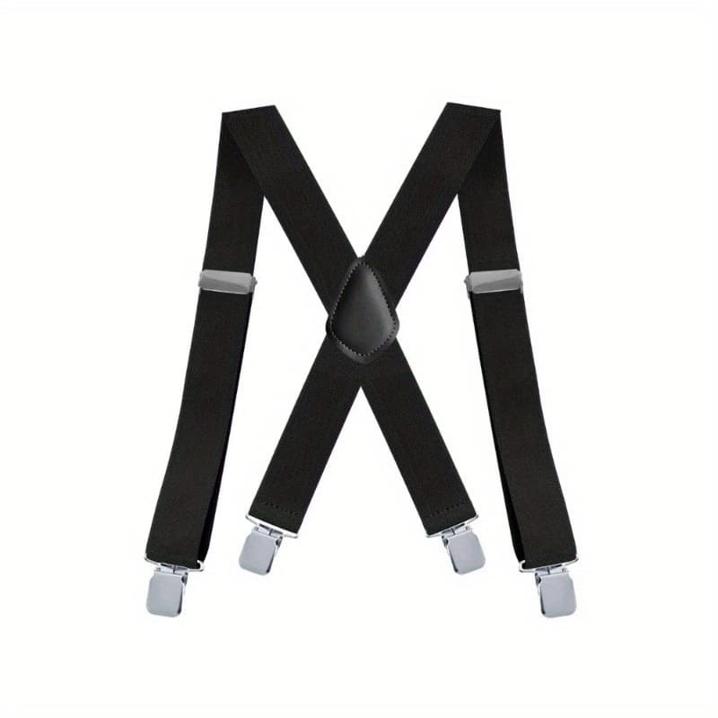 TEMU 1pc Heavy Duty Big And Tall Suspenders For Men, 3.5cm Wide 4 Strong Clips, Adjustable Trouser Braces Strap Belts