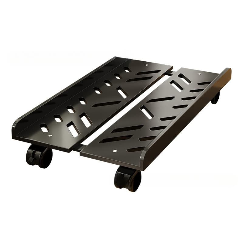 TEMU 1pc Under-desk Rack (black) - Adjustable Mobile Cpu Stand With 4 Casters, Ventilated & Height-enhancing, Fits Most Pc Towers, Ideal For Home/ Office Gamers