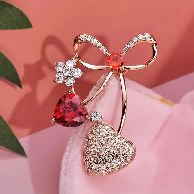 TEMU Elegant Heart-shaped Brooch For Women A Stylish Accessory With Coats And Suits Ideal For A Touch Of To Formal Outfits And An As A Thoughtful Gift During Holidays And Special Occasions