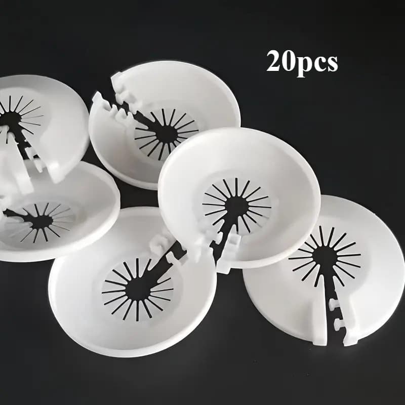 TEMU 20pcs Water Pipe Hole Cover, Kitchen And Bathroom Angle Valve Gas Pipe Hole Decorative Cover, Washing Machine Air Conditioner Drain Pipe Plug Hole Cover, Home Decoration/office Modern Decoration
