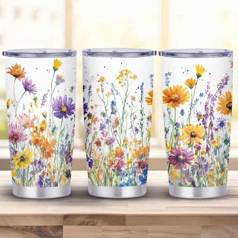TEMU 1pc, 20oz " " Theme Water Cup, Large Capacity Car Cup, Double-layered Insulated Water Cup, "spring'" Theme Water Cup, Holiday Gift Water Cup, Birthday Gift, For Teachers, , .