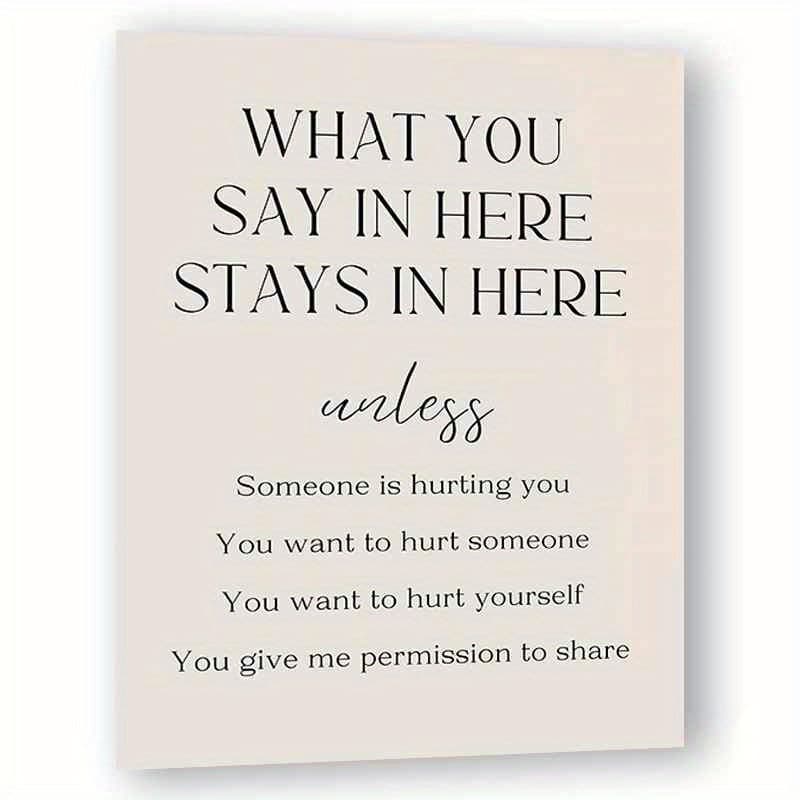 TEMU Professional Confidentiality Notice Poster - Premium Paper, Unframed, Durable, Water-resistant, Easy To Read, Ideal For Counseling Office, Social Worker, School Psychologist, Therapist