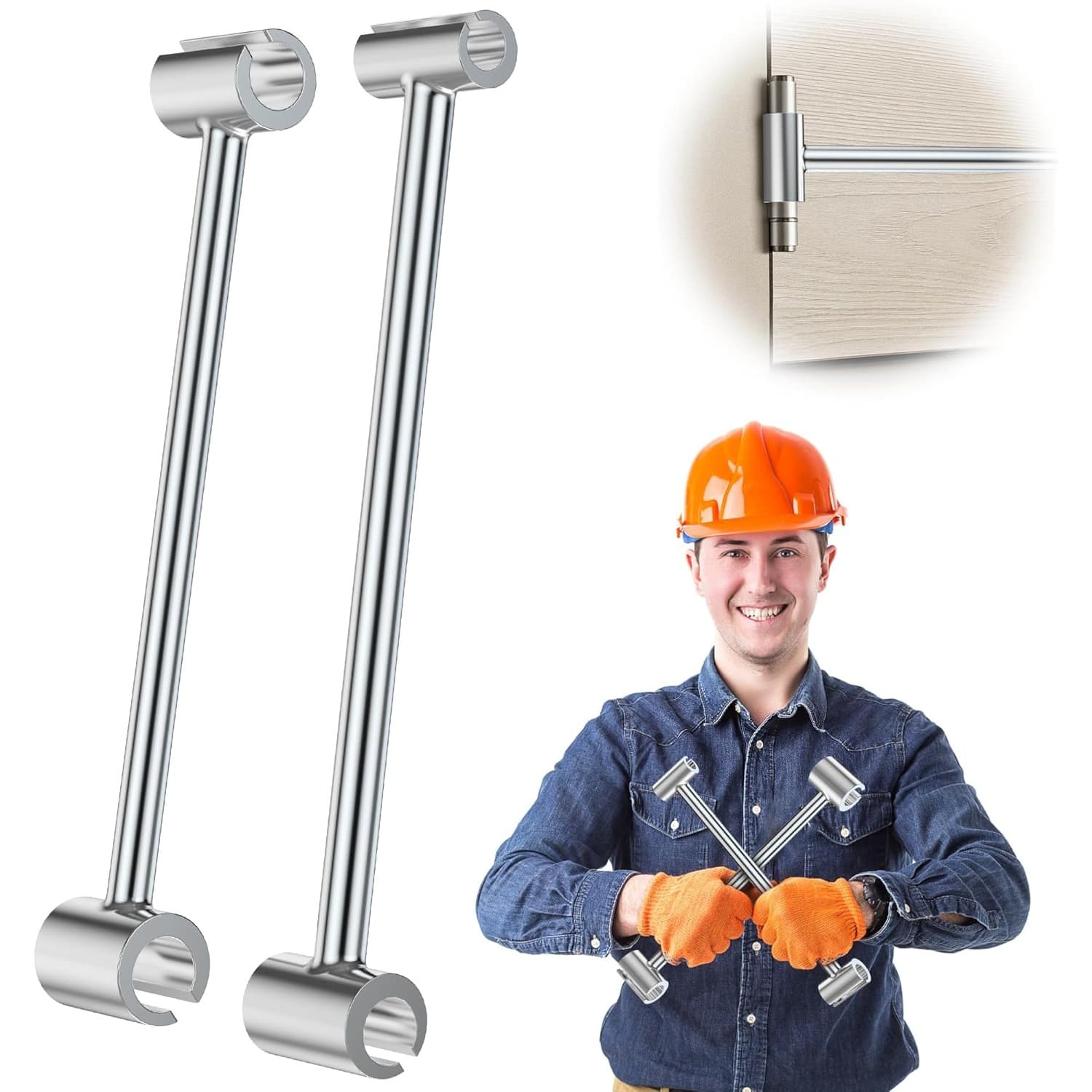 TEMU 2pcs Door Hinge Adjustment Tool, Heat-treated Hinge Wrench, High Hardness And Durability, Hinges Adjusting Wrench, For Door Hinge