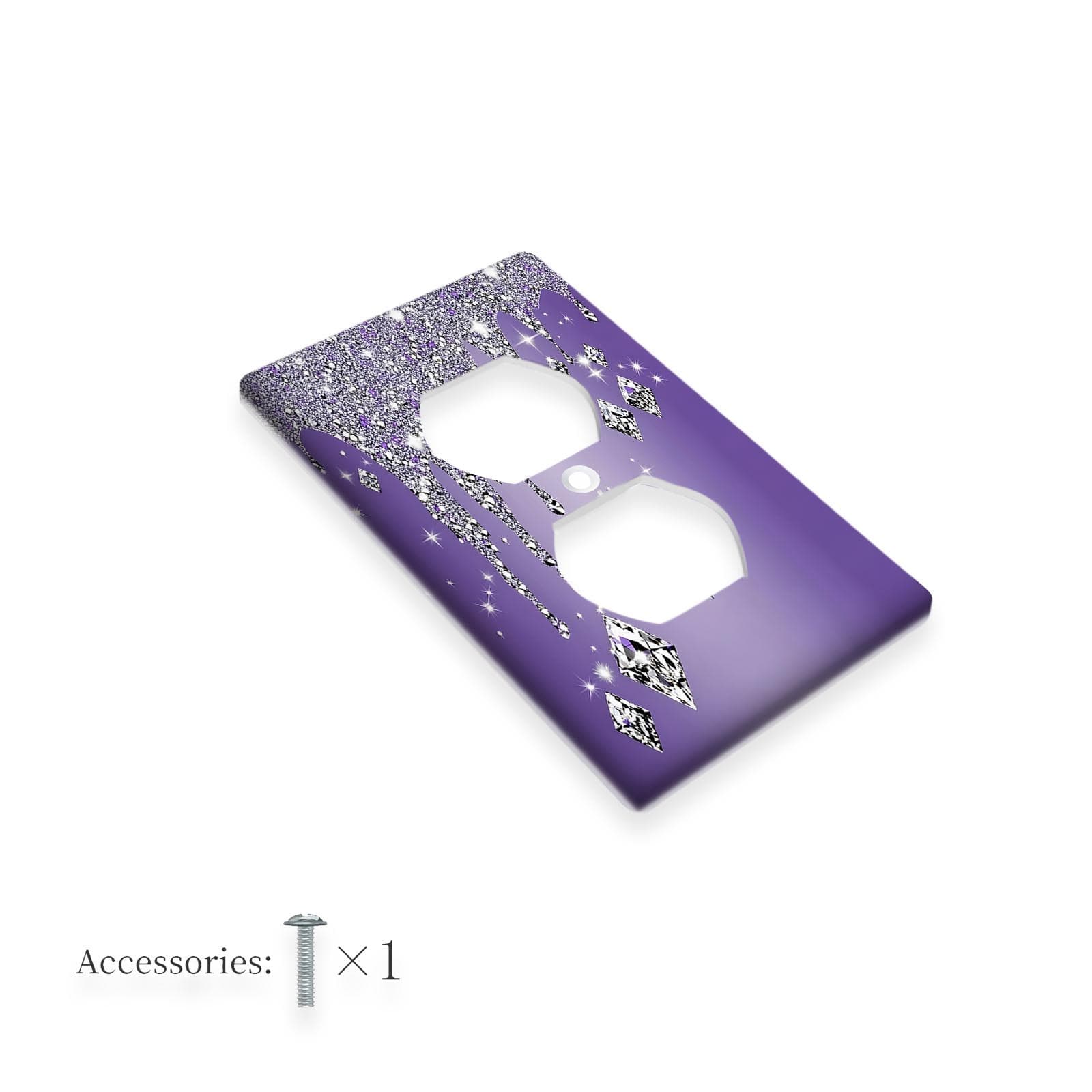 TEMU 1pc 1gang/2gang Glitter Diamond Purple Shiny Drip Light Switch Cover Decorative Light Switch Plate Ornate Wall Decor For Home, Bathroom, And Bedroom