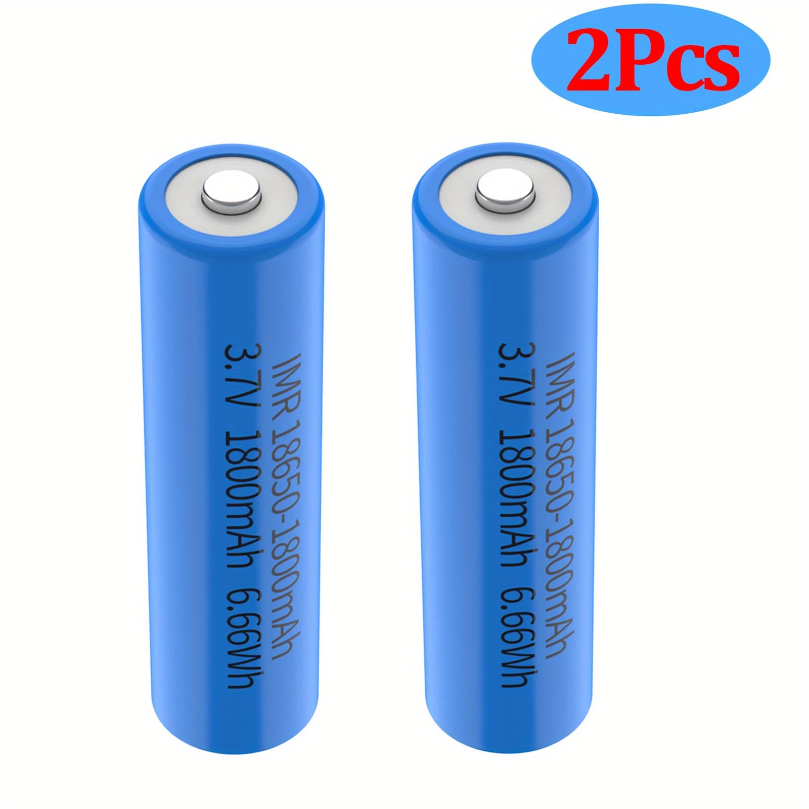 TEMU 2/4 Pack High-capacity 18650 Lithium Battery 3.7v Imr 1800mah Real Capacity Button Top Compatible For Flashlights, Headlamps, Rc Cars,, Gaming Consoles - Rechargeable Li-ion Batteries