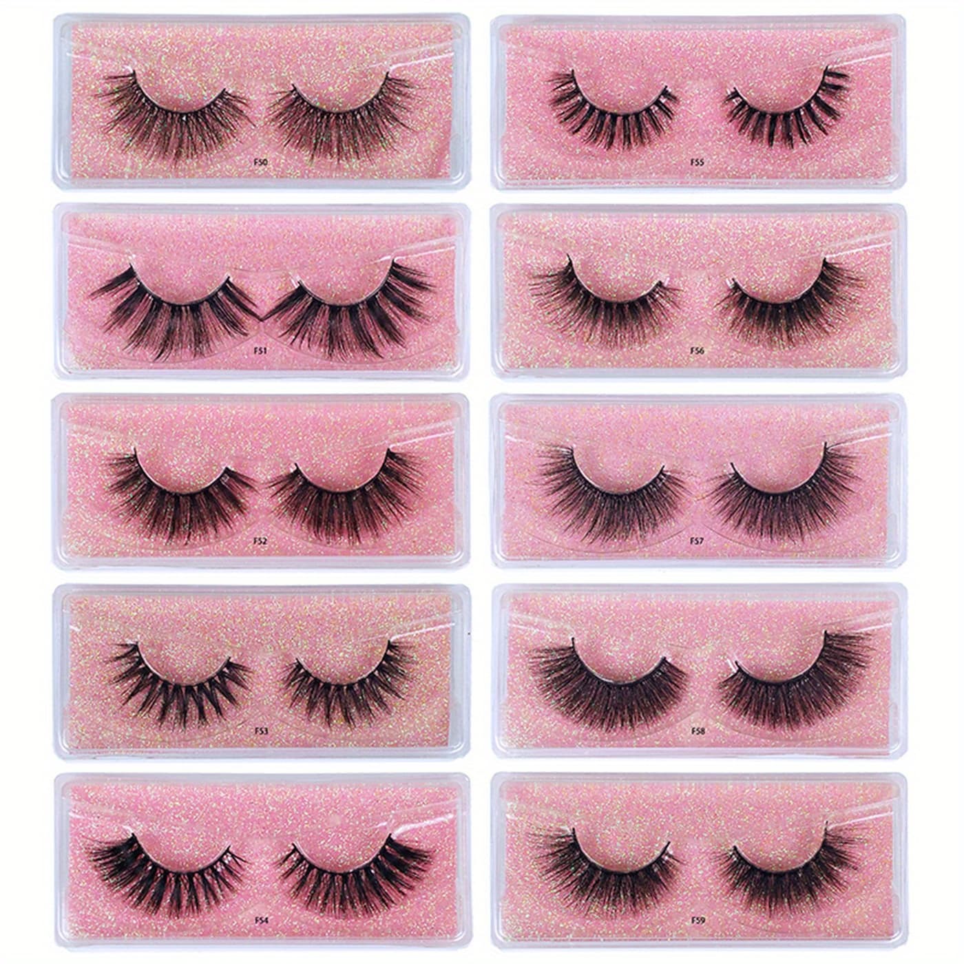 TEMU 10 Pairs 3d Mink Lashes Natural Fluffy Wispy False Eyelashes Pack Makeup Soft Thick Fake Eyelash Bulk