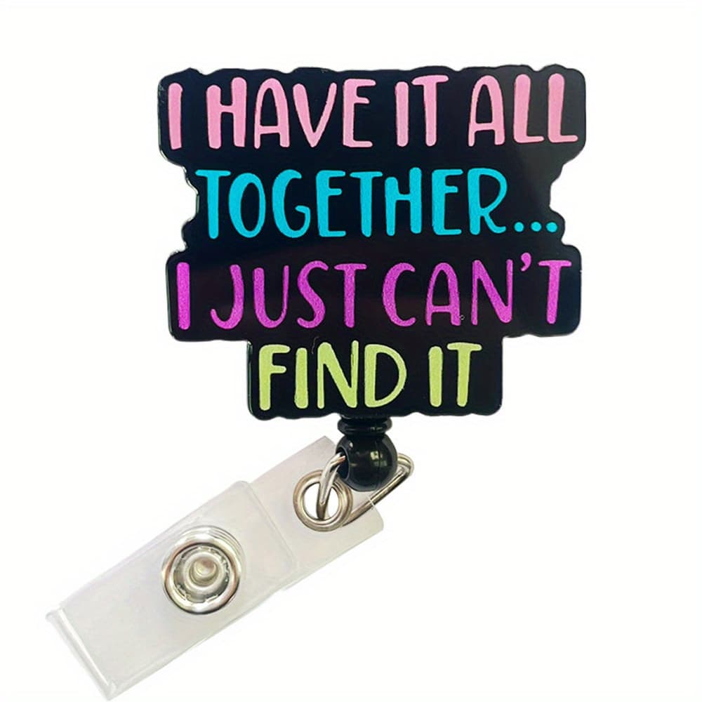 TEMU 1pc Retractable Badge Holder Reel With - "i ... Just " Humorous Text, For Nurses, Doctors, And Office Use, Accessories | Colorful Lanyard