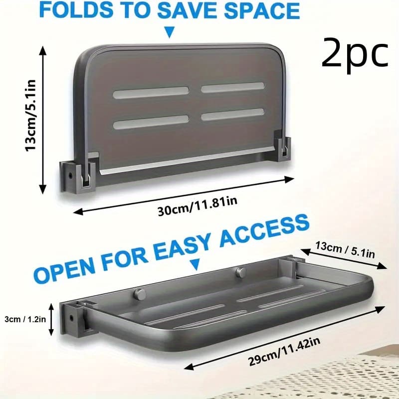 TEMU 2pcs Rv Drop-down Aluminum Foldable Shelves Are Used For Wall Storage In Rvs And Campers And For Saving Space In Rvs. The 90° Foldable Racks Are Accessories For Organizing Rvs