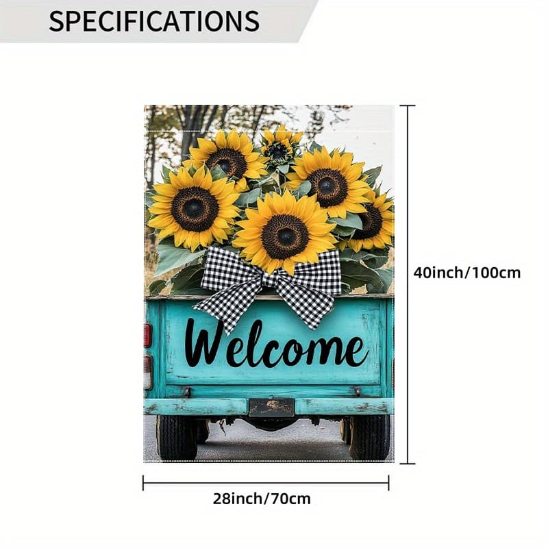 TEMU 1pc Sunflower Flag In Spring_4 (1) - 28x40 Inch Garden Decoration Double-sided, Home, Yard Decoration, Outdoor Decoration, Lawn Decoration, Flag Only