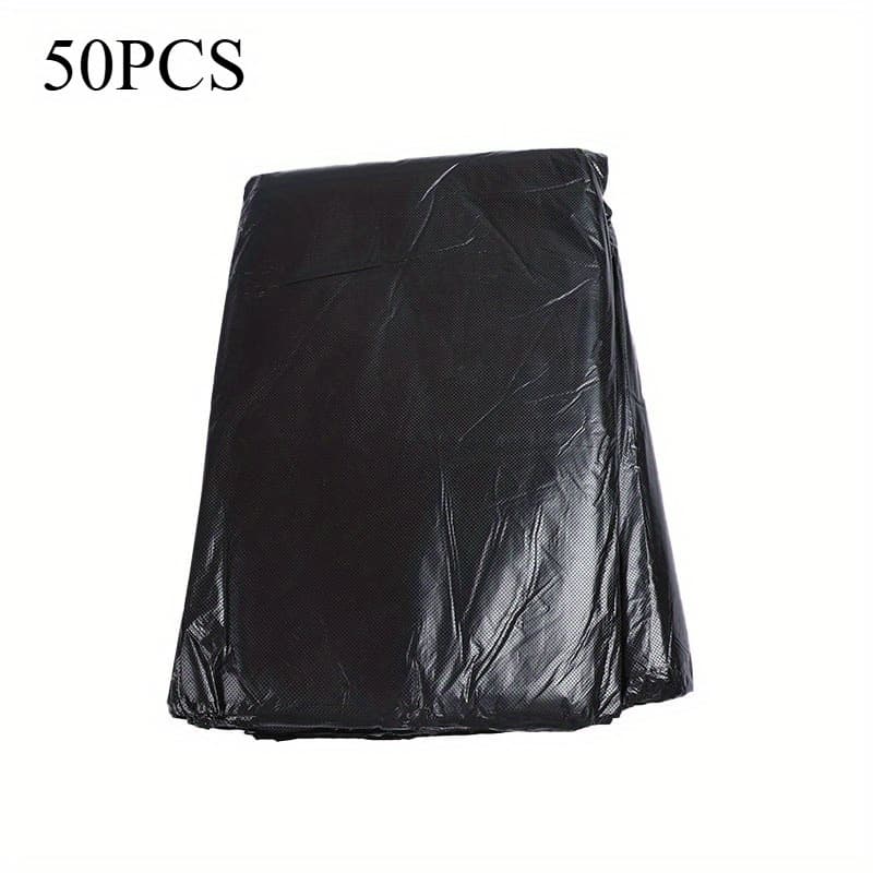 TEMU 50pcs Disposable Property Hotel Garbage Bag Set, Thickened Flat Mouth, Strong Load-bearing Capacity, Good Sealing, Uniform Force, Suitable For Industrial Waste And Household Waste